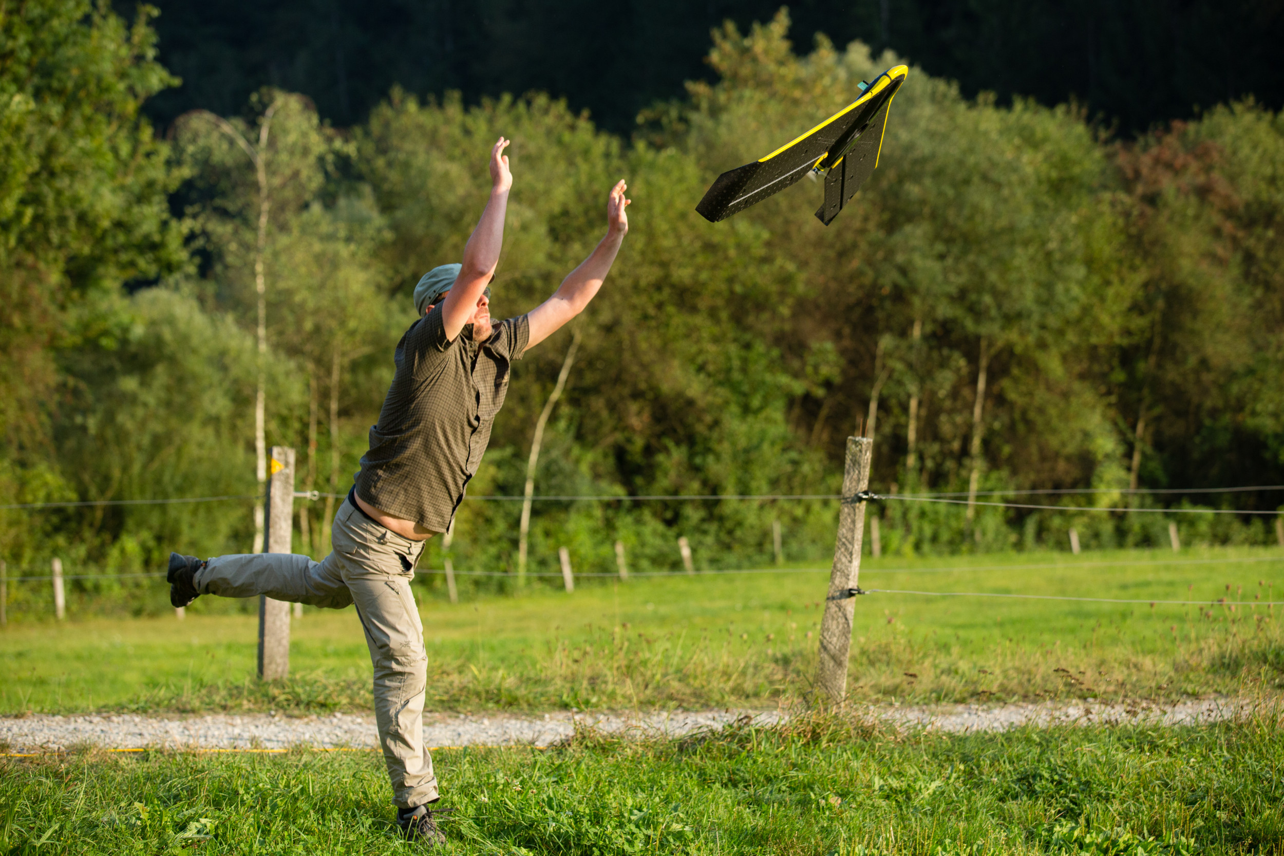 Launch of a research drone.