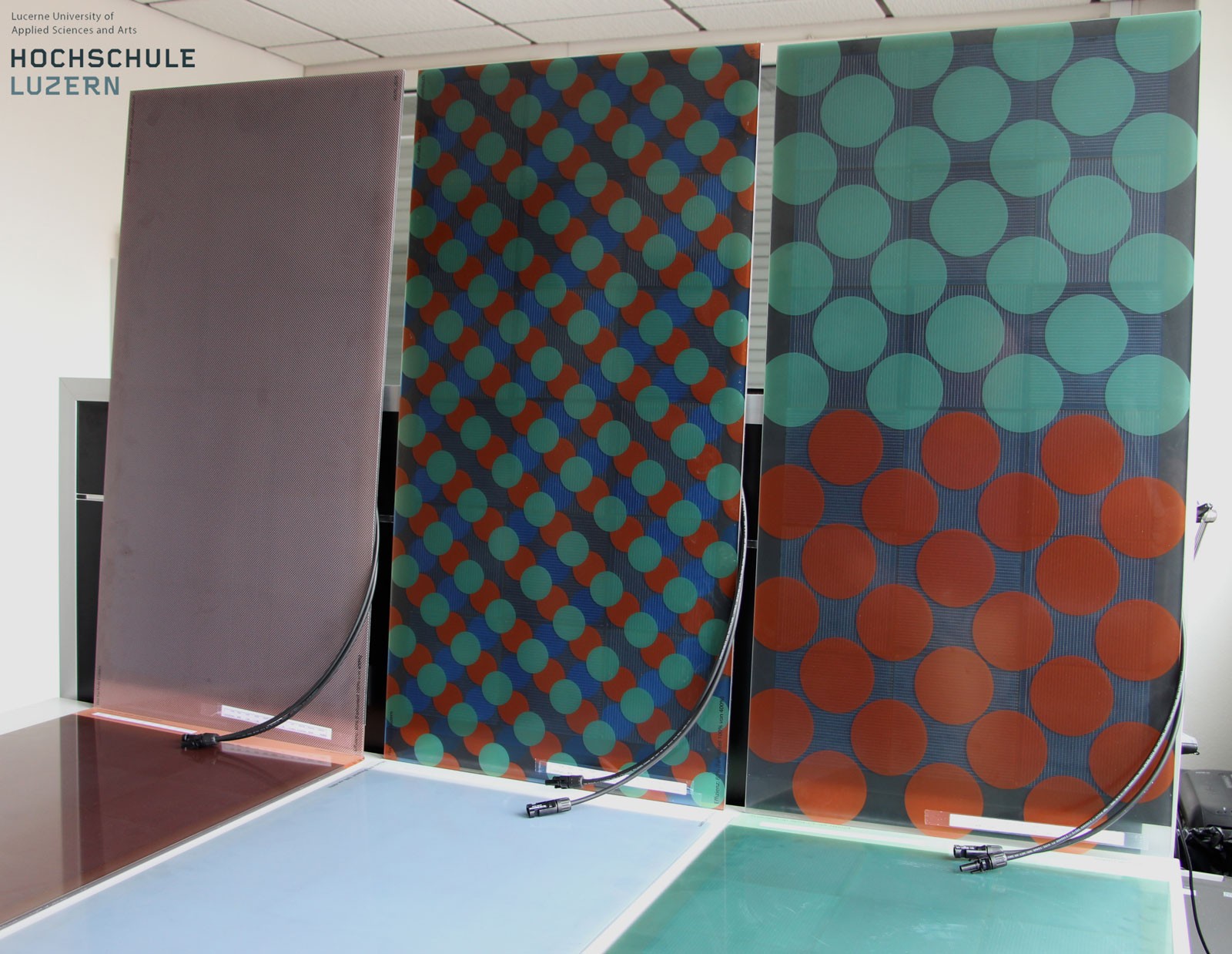 Patterns printed on PV modules.